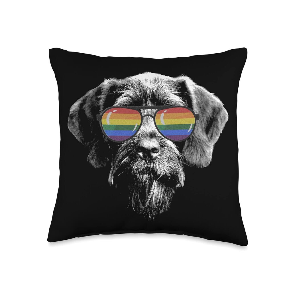 6607 Pride Month German Wirehaired pointer Throw Pillow